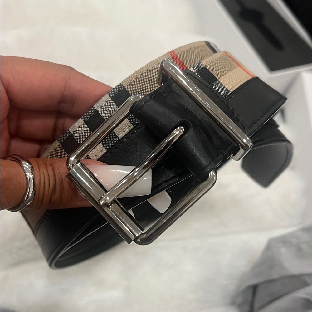 Burberry Black and Tan Men's Belt